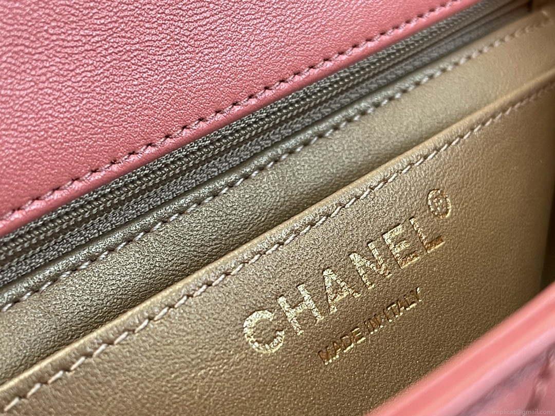 Chanel AS1787 Chanel Mini Flap Bag Lambskin Gold NA117 Pink