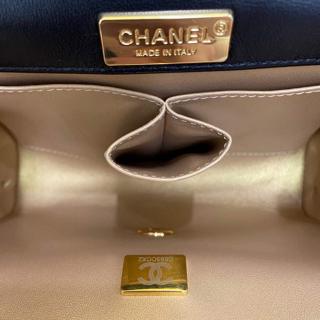 Chanel AS2796 Mini Flap Bag with Handle Lambskin Black