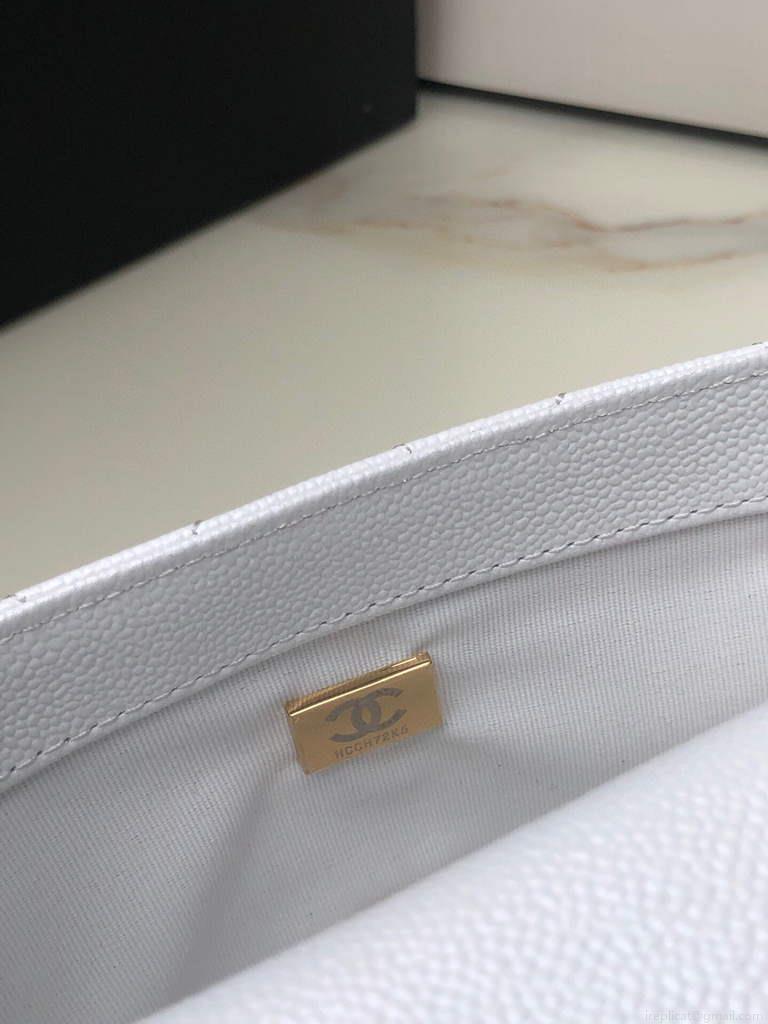 Chanel AS2855 Mini Flap Bag Calfskin Gold white