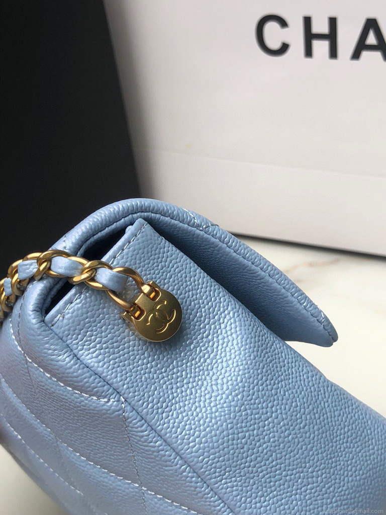 Chanel AS2855 Mini Flap Bag Calfskin Gold Blue