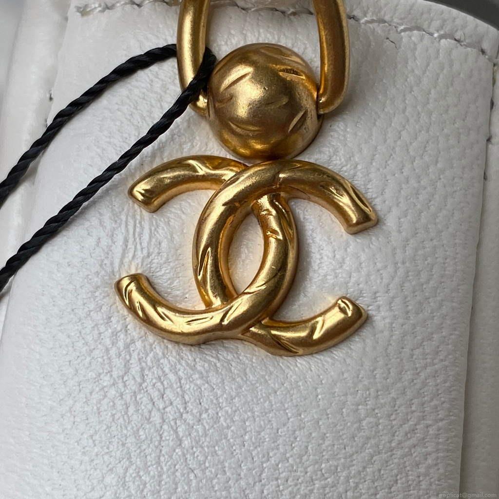 Chanel AS2734 Mini Flap Bag Lambskin Gold White