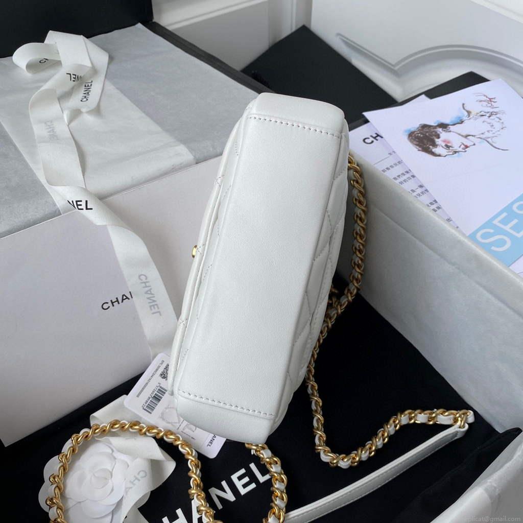 Chanel AS2734 Mini Flap Bag Lambskin Gold White
