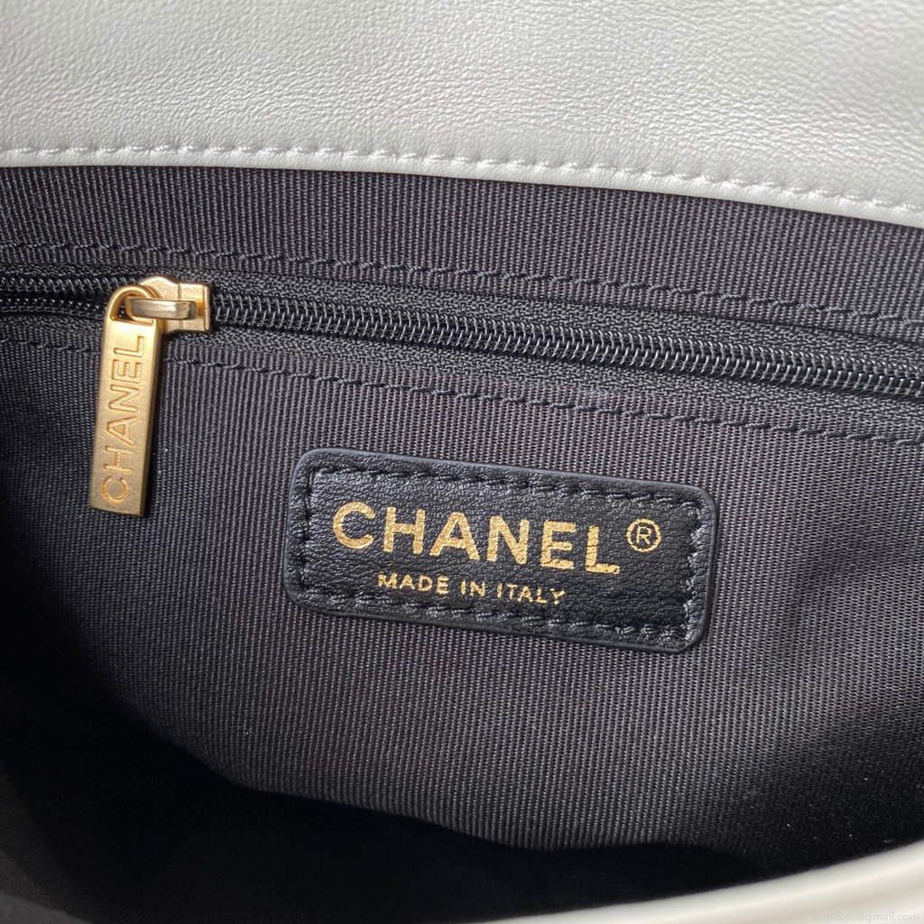 Chanel AS2734 Mini Flap Bag Lambskin Gold White