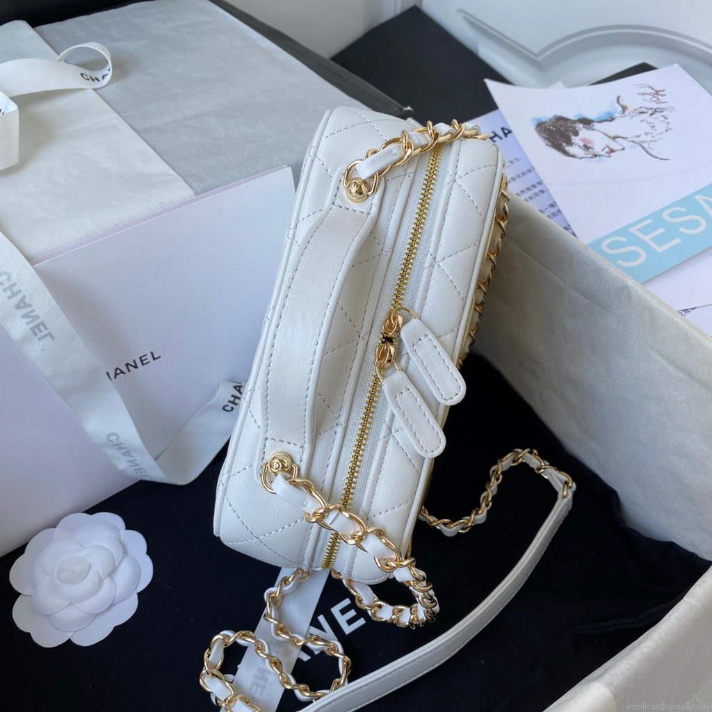 Chanel AS2900 Vanity Case Lambskin White