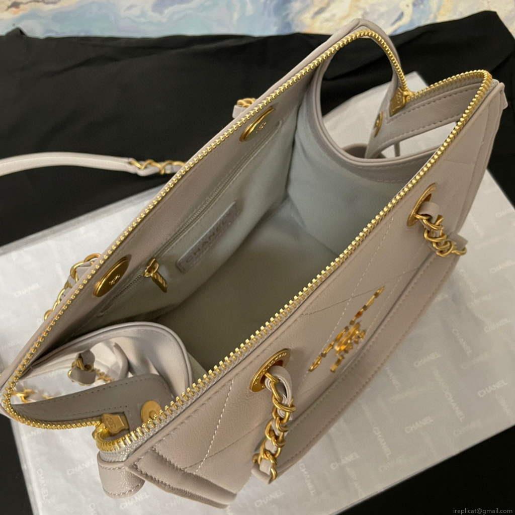 Chanel AS2749 Small Bowling Bag gray