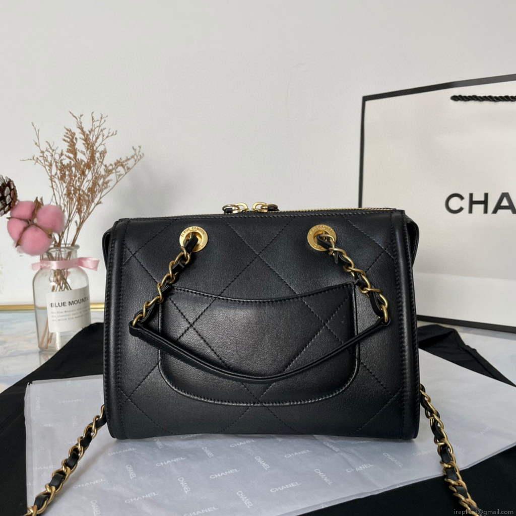 Chanel AS2749 Small Bowling Bag Black