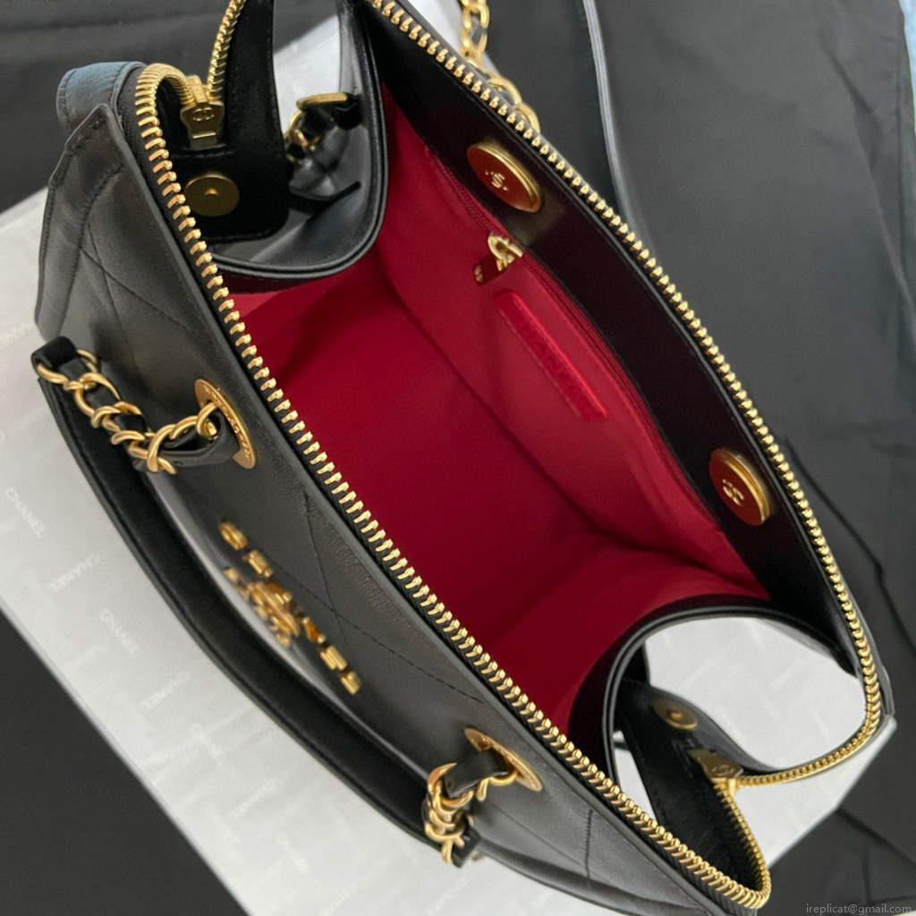 Chanel AS2749 Small Bowling Bag Black