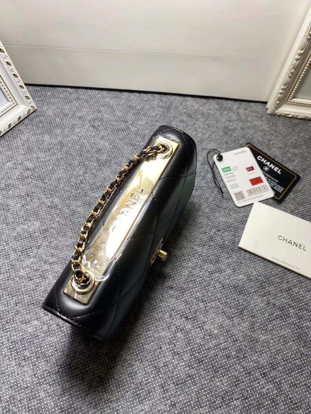Chanel A80982 Lambskin Wallet On Chain With Gold Metal Black