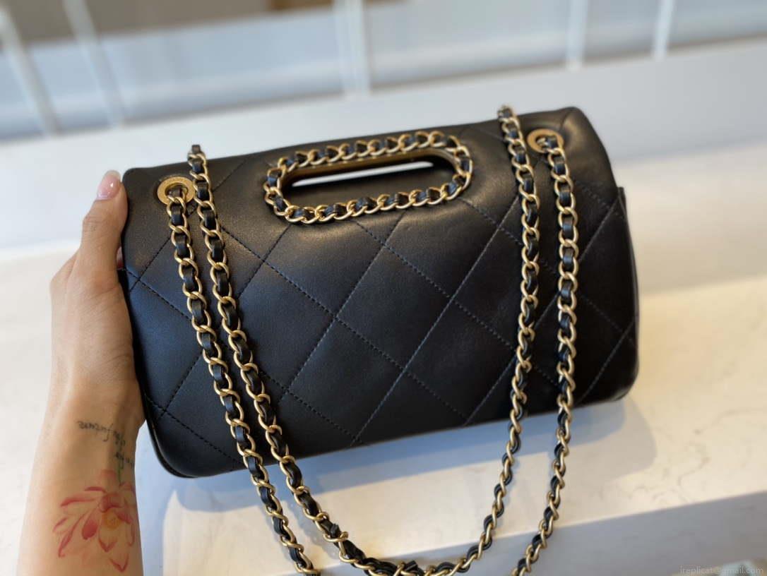 Chanel AS1466 Chanel Black small flap Bag Lambskin B02345