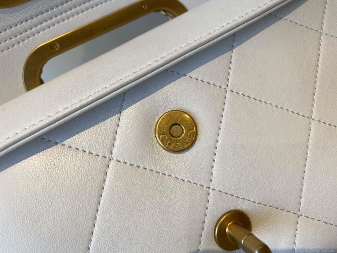 Chanel AS1466 Chanel White small flap Bag Lambskin B02345
