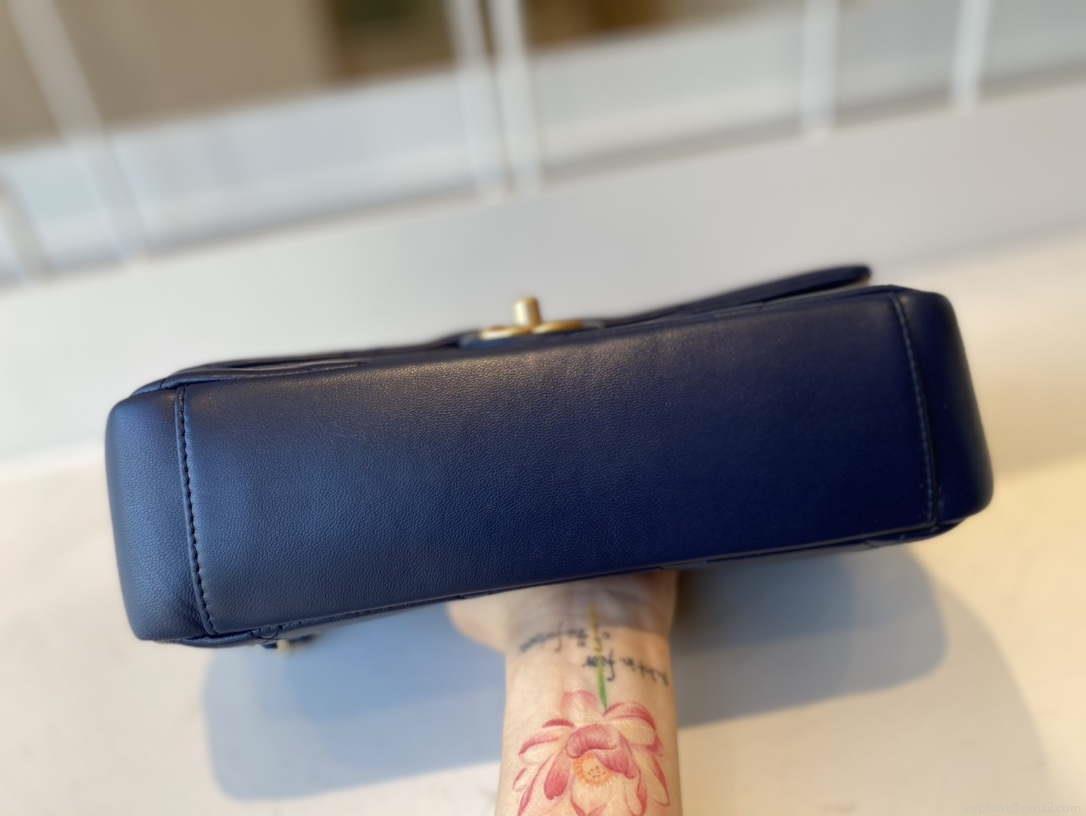 Chanel AS1466 Chanel Navy Blue small flap Bag Lambskin B02345