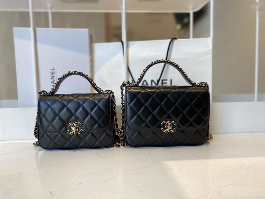 Chanel AS0967 Flap Bag Lambskin Leather Black