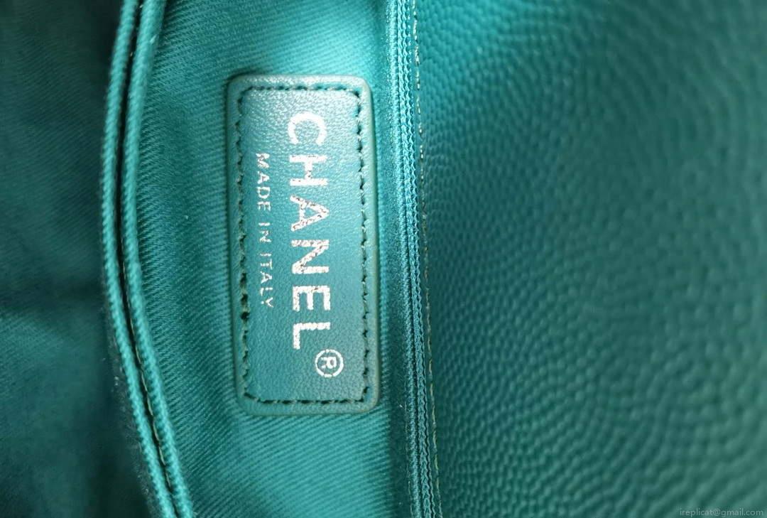 Chanel AS2215 Mini Flap Bag with Top Handle Bag Grained Calfskin Green