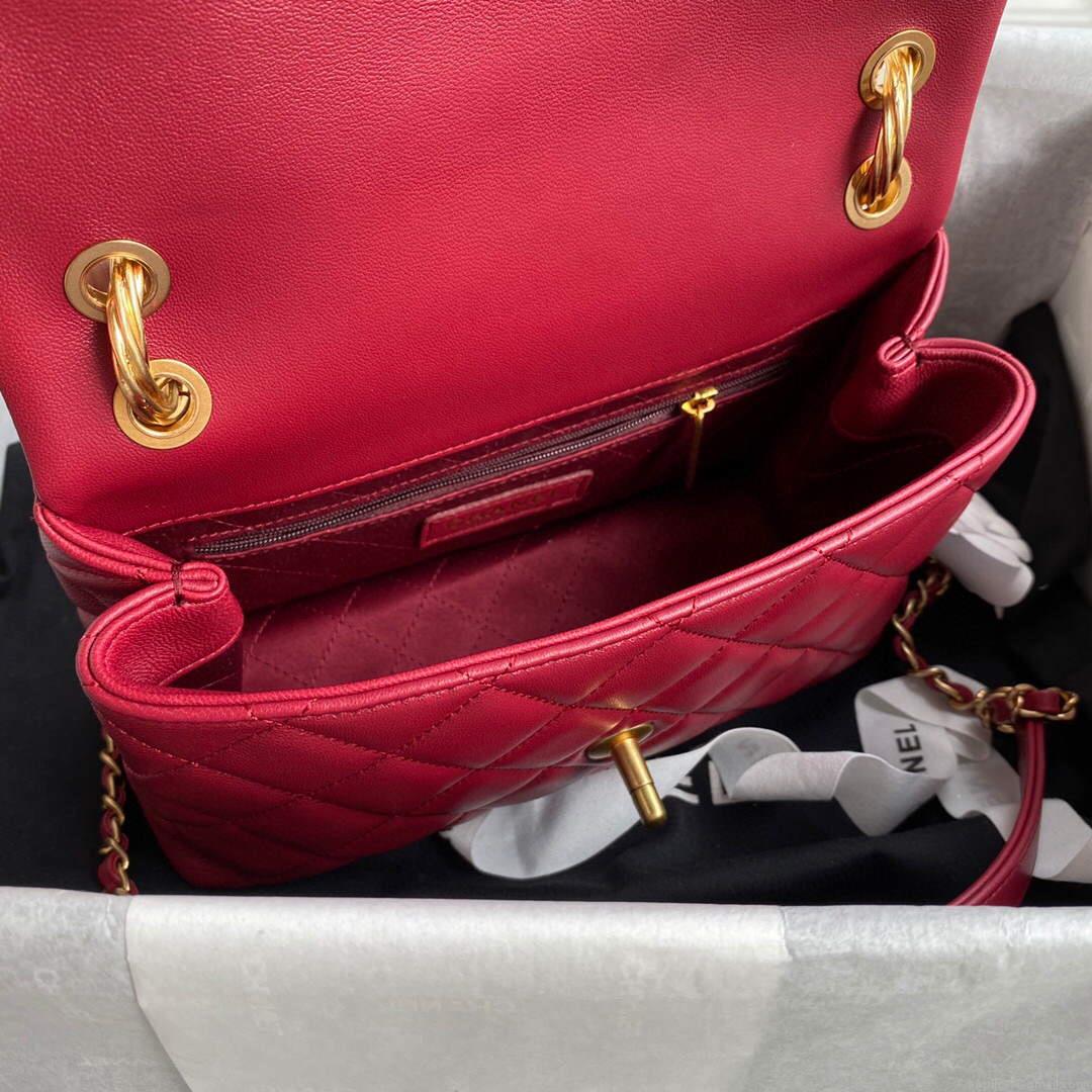 Chanel AS2044 Flap Original Lather Bag Red