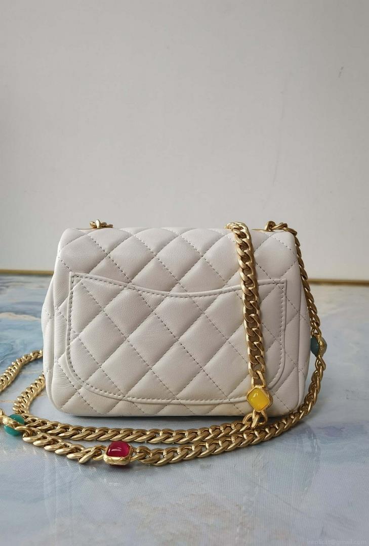 Chanel AS2379 Flap Bag Lambskin B05098 White