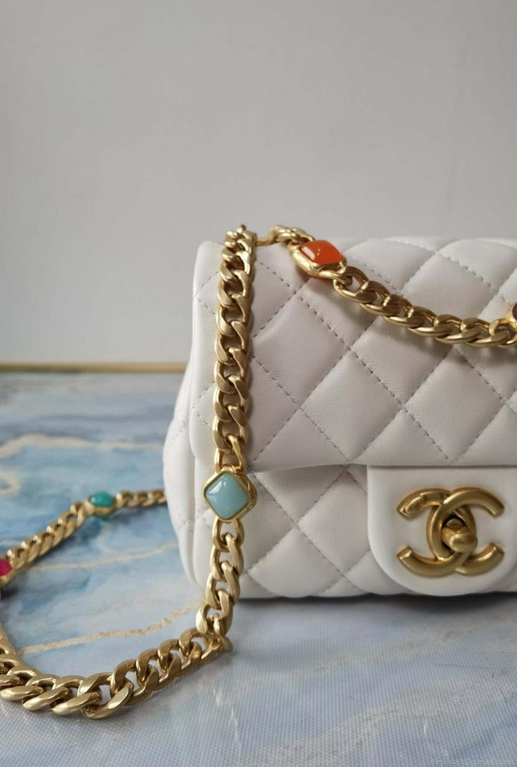 Chanel AS2379 Flap Bag Lambskin B05098 White