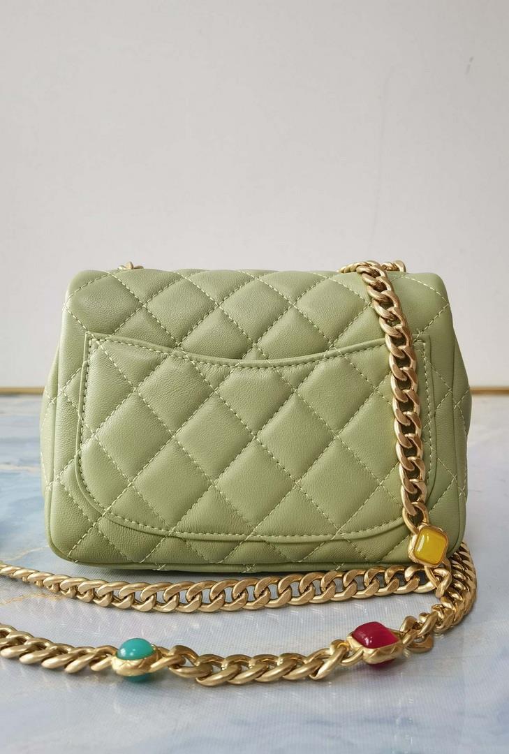 Chanel AS2379 Flap Bag Lambskin Light Green