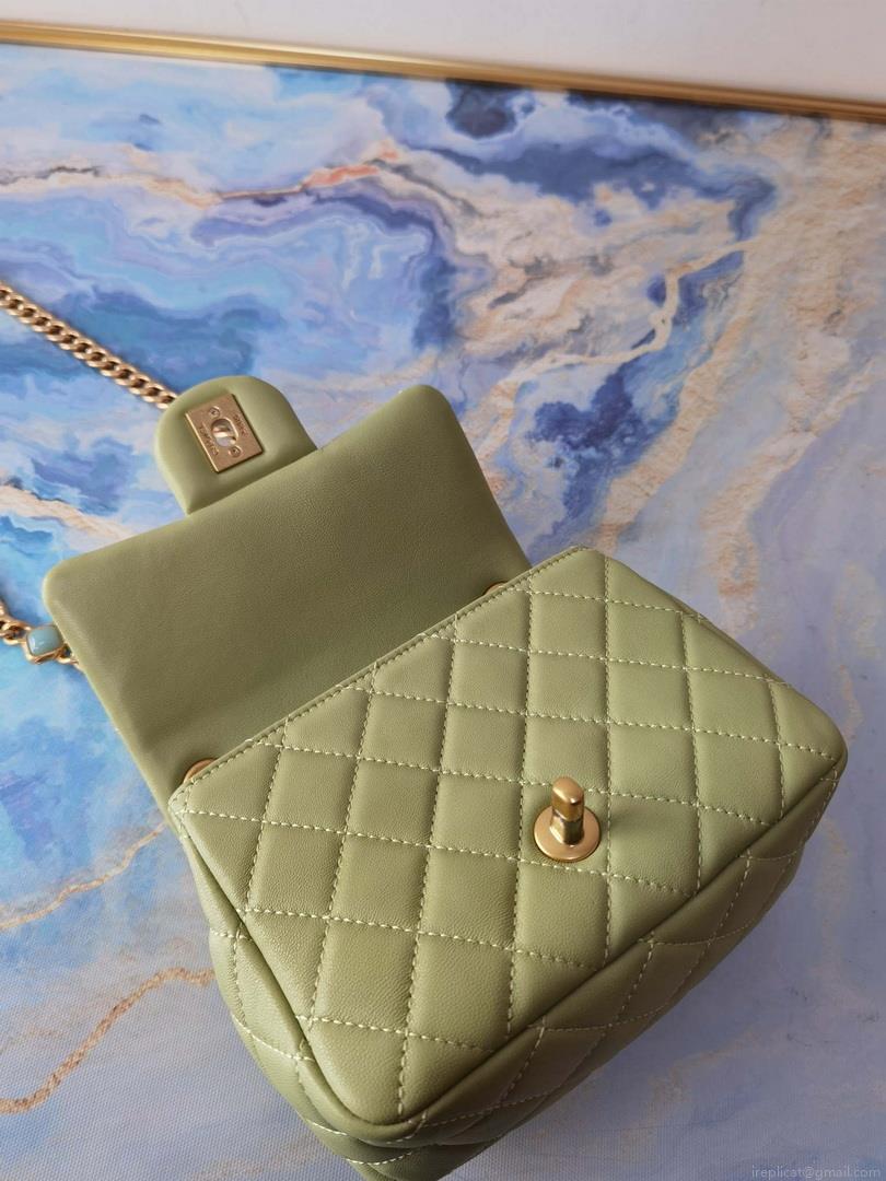 Chanel AS2379 Flap Bag Lambskin Light Green