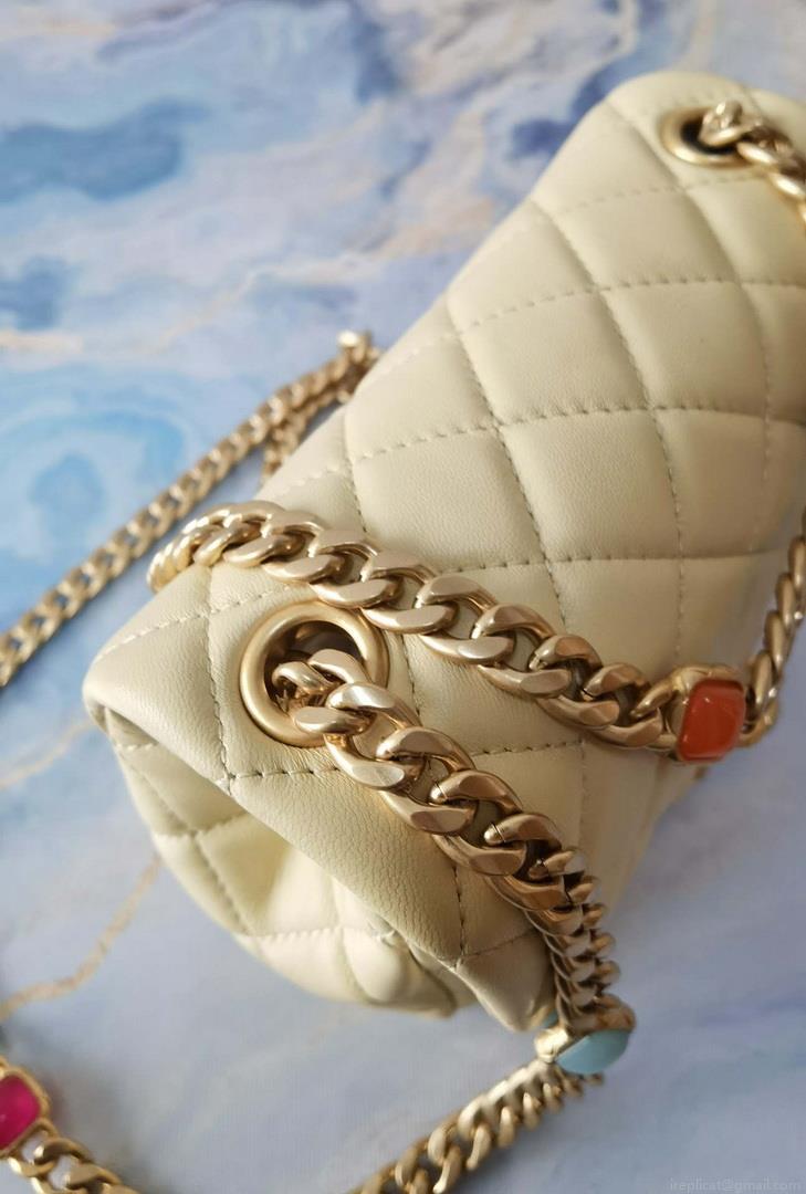 Chanel AS2379 Flap Bag Lambskin Light Yellow