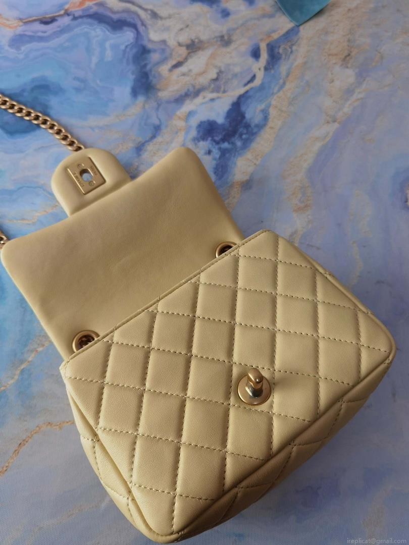 Chanel AS2379 Flap Bag Lambskin Light Yellow
