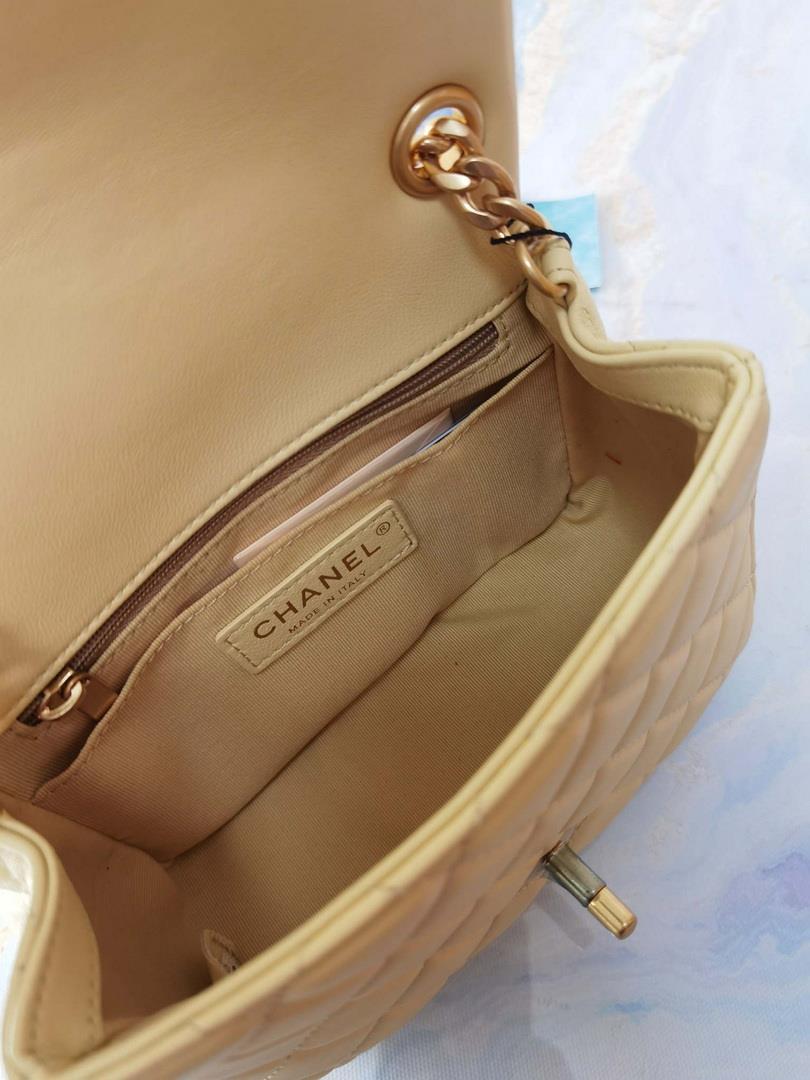 Chanel AS2379 Flap Bag Lambskin Light Yellow