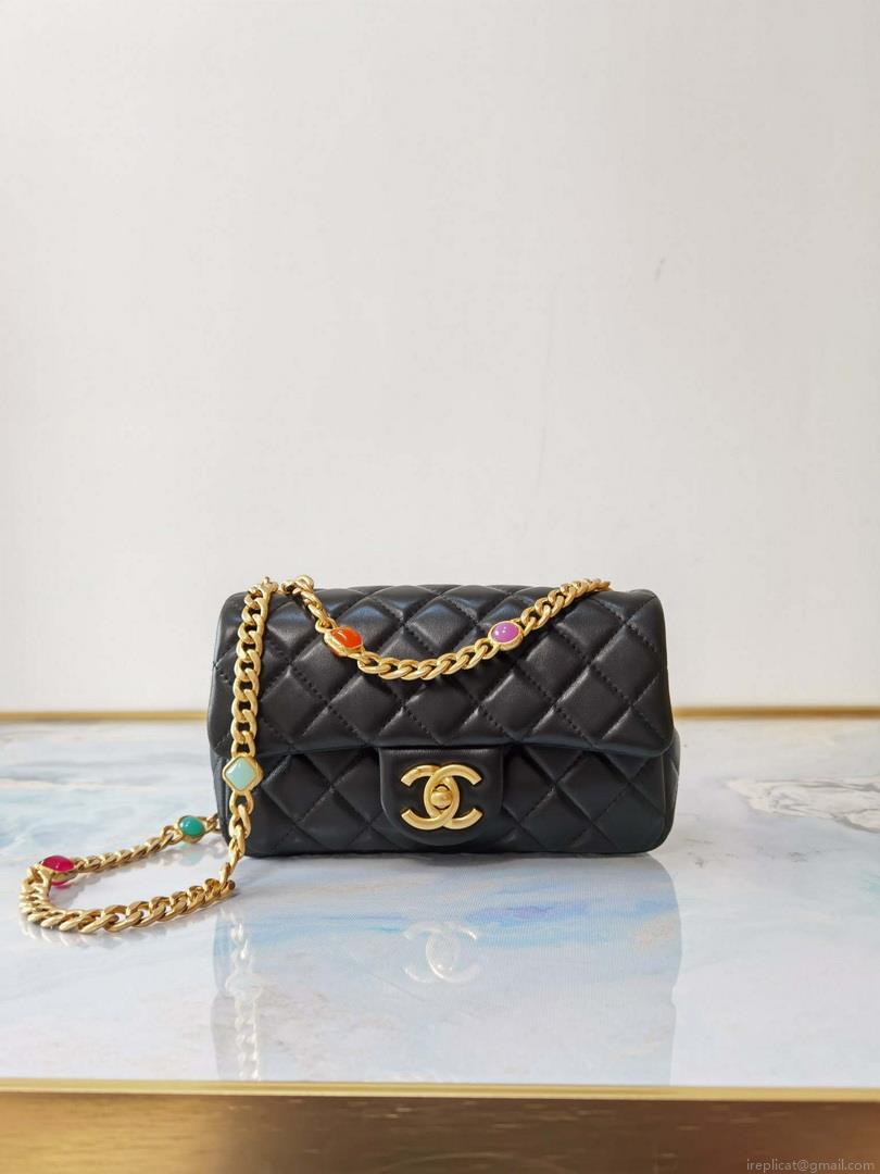 Chanel AS2380 Flap Bag Lambskin Black