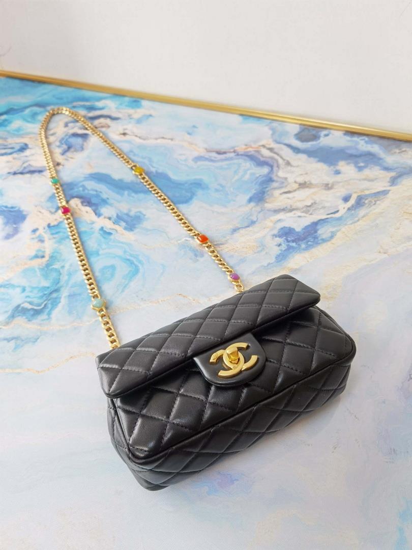 Chanel AS2380 Flap Bag Lambskin Black