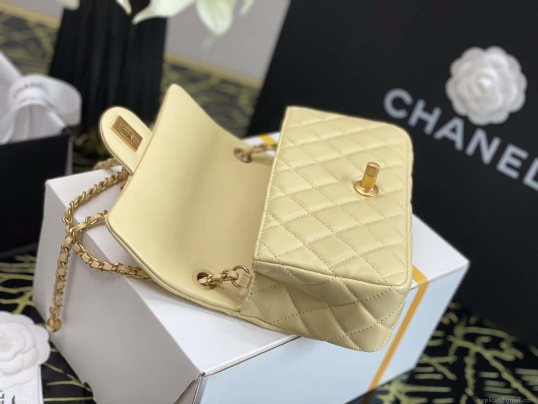 Chanel As1787 Flap Bag NA106 Shoulder Handbag B02916 Lambskin Yellow