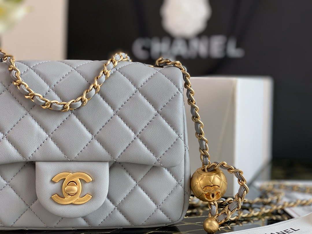 Chanel As1786 Flap Bag NA106 Shoulder Handbag B02916 Lambskin Gray