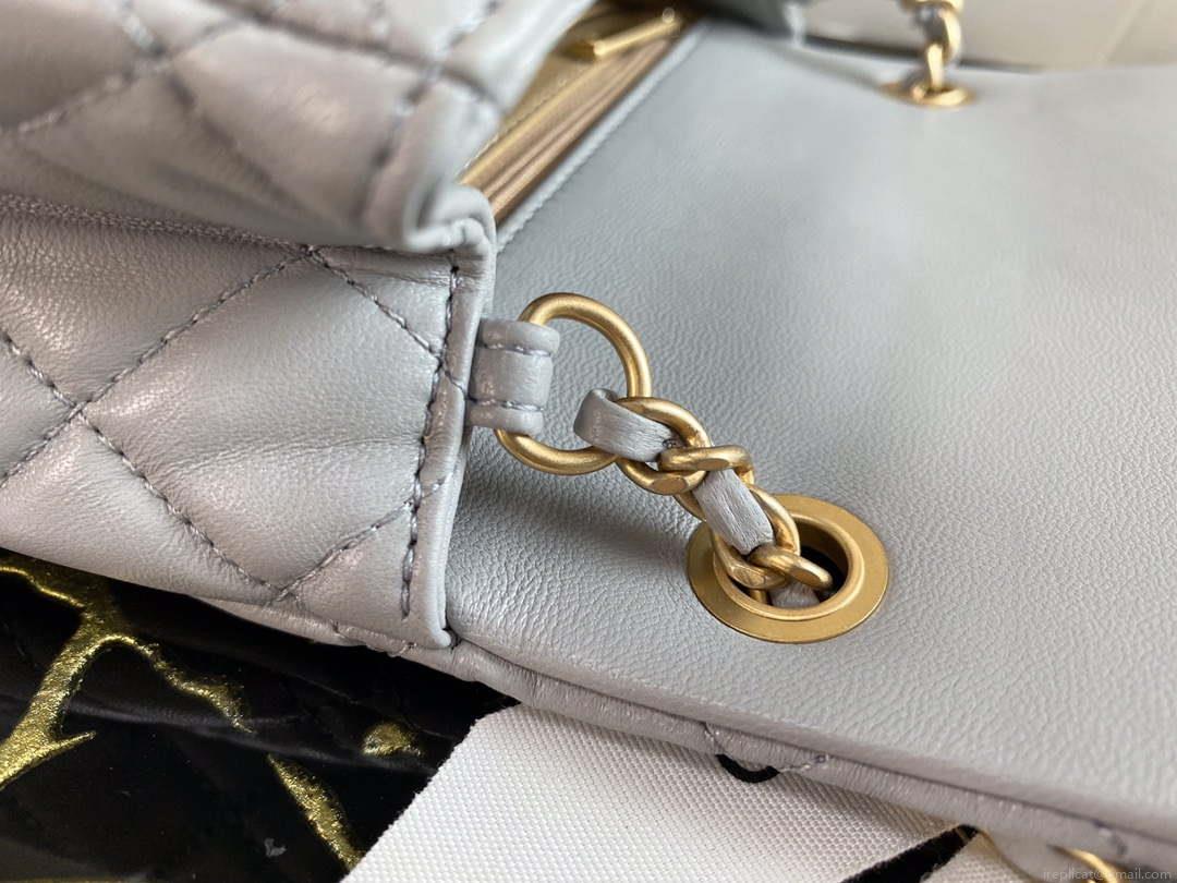 Chanel As1786 Flap Bag NA106 Shoulder Handbag B02916 Lambskin Gray