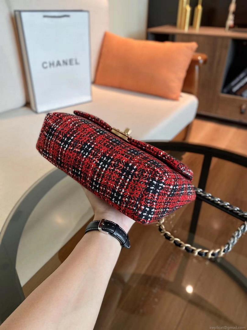 Chanel AS1160 Chanel 19 Flap B02511 Tweed Bag Red