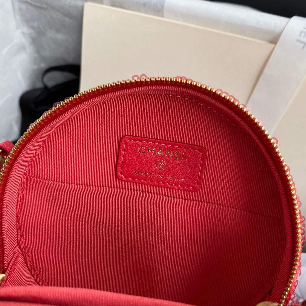Chanel AP0945 chanel 19 clutch with chain Lambskin Beads Red