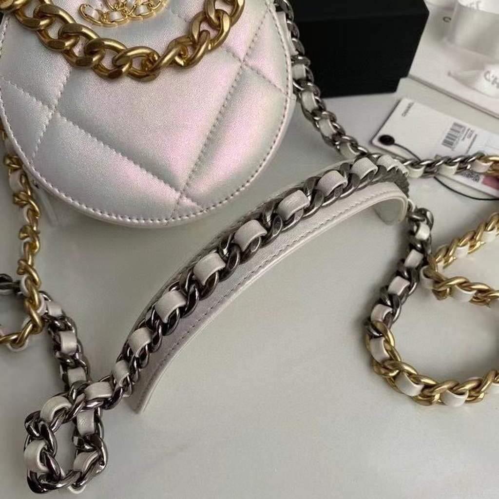 Chanel AP0945 chanel 19 clutch with chain Lambskin Beige
