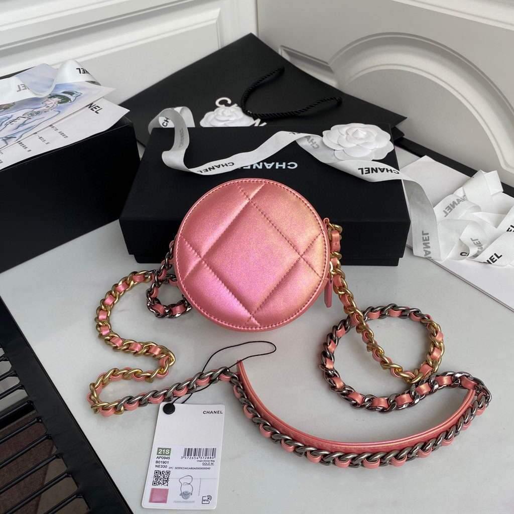 Chanel AP0945 chanel 19 clutch with chain Lambskin Pink