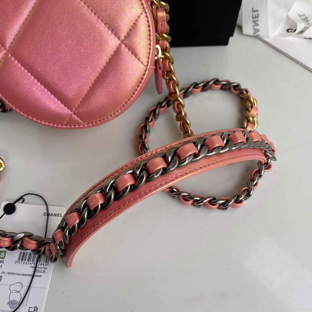 Chanel AP0945 chanel 19 clutch with chain Lambskin Pink