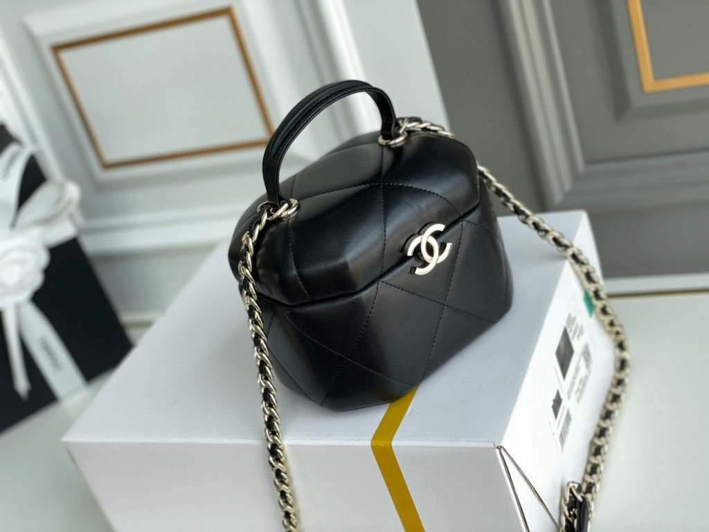 Chanel AS2630 Small Vanity Case Lambskin Black