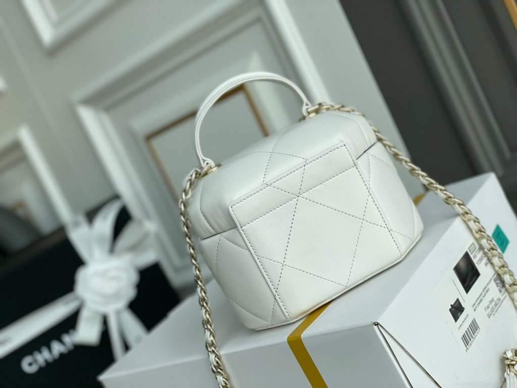 Chanel AS2630 Small Vanity Case Lambskin White
