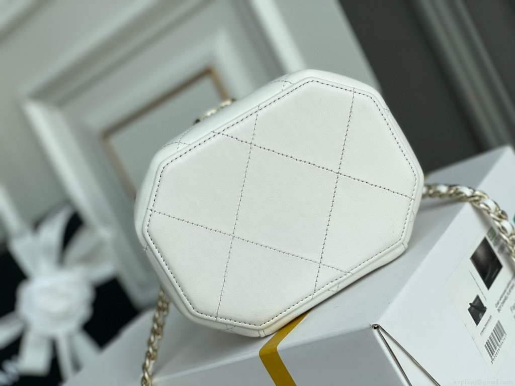 Chanel AS2630 Small Vanity Case Lambskin White