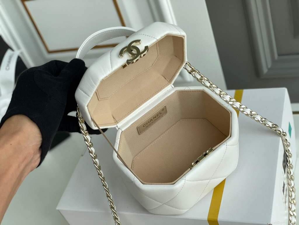 Chanel AS2630 Small Vanity Case Lambskin White