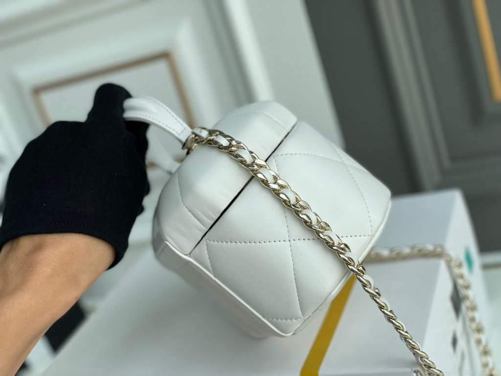 Chanel AS2630 Small Vanity Case Lambskin White