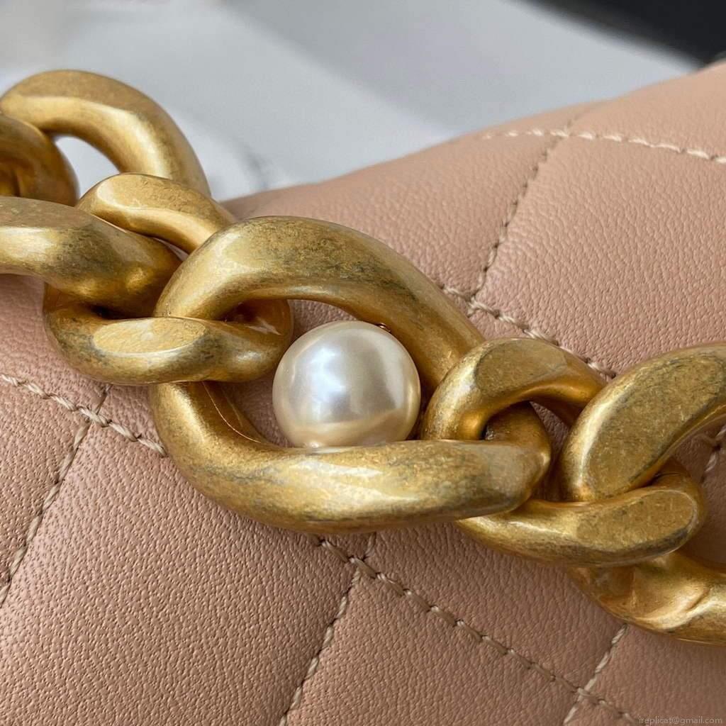 Chanel AS2638 Mini Flap Bag Calfskin Gold Tone Metal Apricot