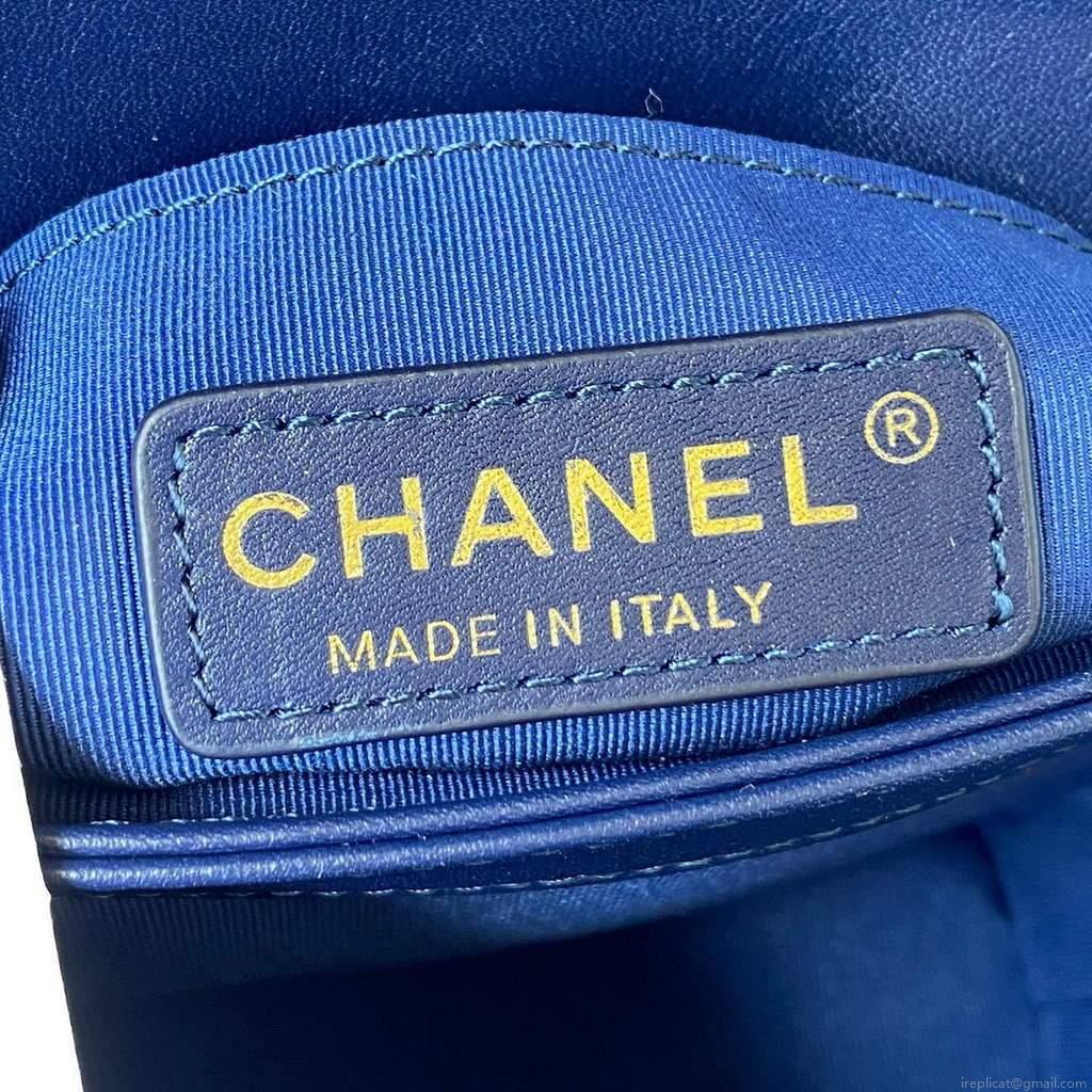 Chanel AS2638 Mini Flap Bag Calfskin Gold Tone Metal Blue