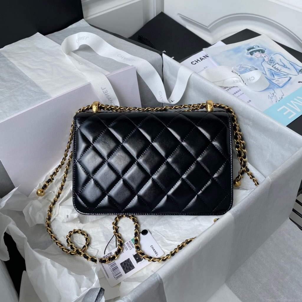 Chanel AS2649 Small Flap Bag Calfskin Black