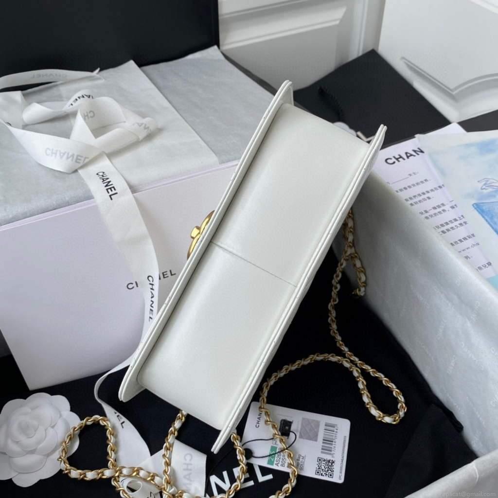Chanel AS2649 Small Flap Bag Calfskin White
