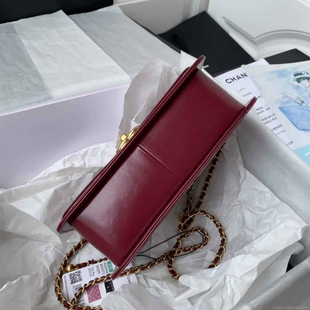 Chanel AS2649 Small Flap Bag Calfskin Wine Red