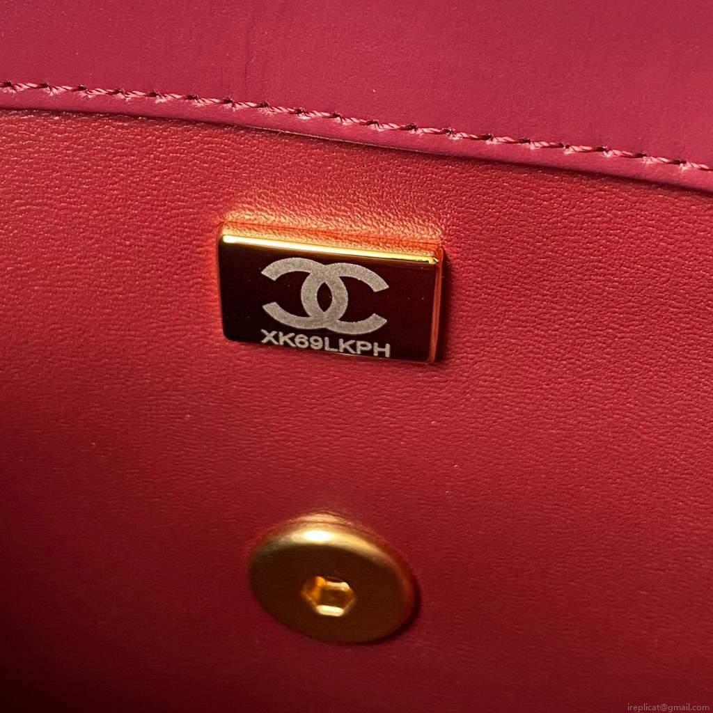 Chanel AS2649 Small Flap Bag Calfskin Wine Red