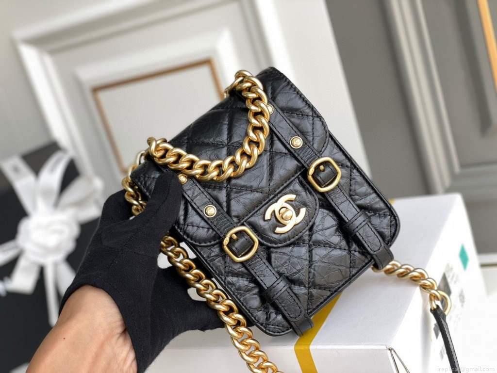 Chanel AS2695 Mini Flap Bag Calfskin Black
