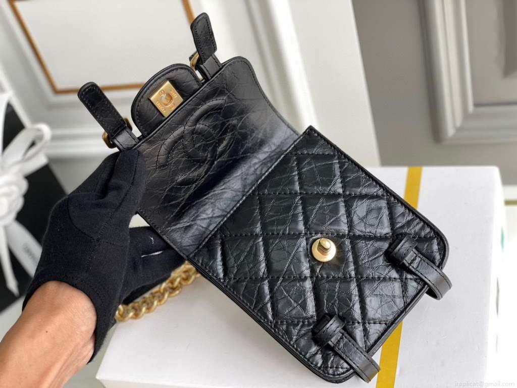 Chanel AS2695 Mini Flap Bag Calfskin Black
