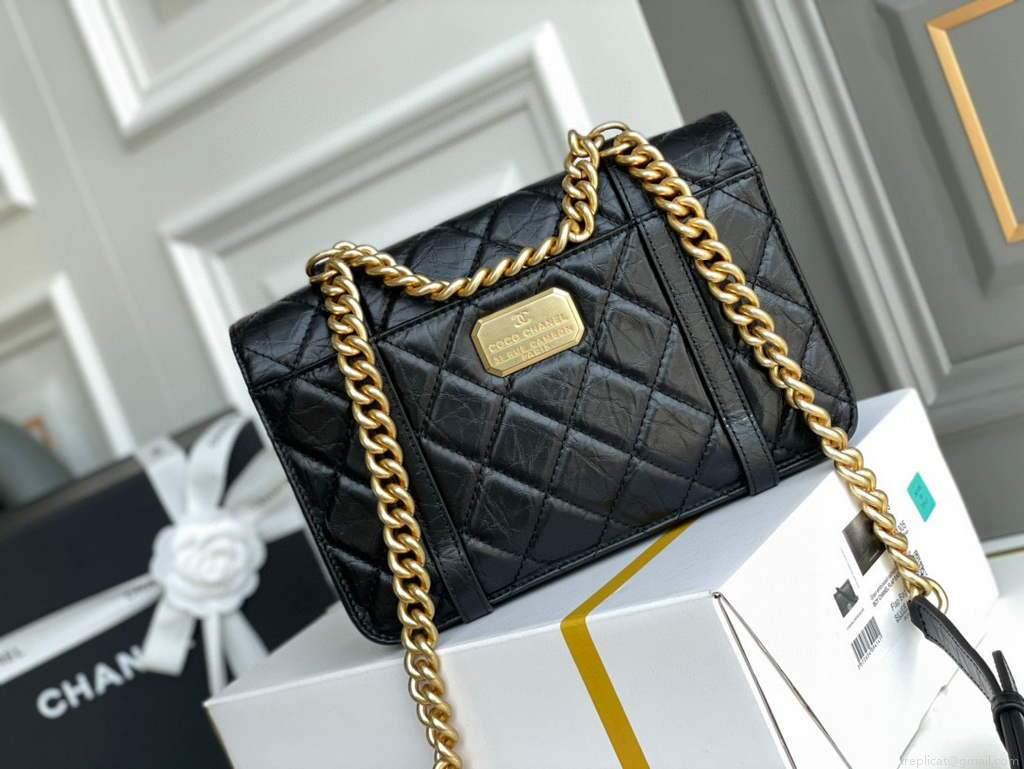 Chanel AS2696 Flap Bag Calfskin Black