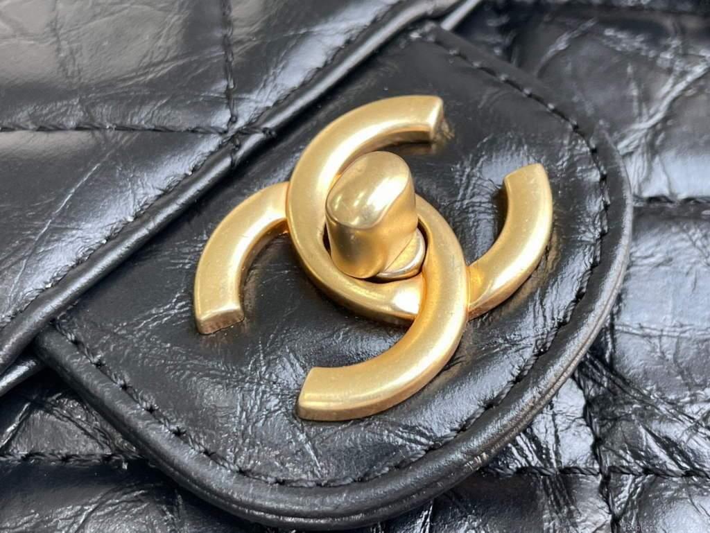 Chanel AS2696 Flap Bag Calfskin Black